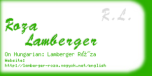 roza lamberger business card